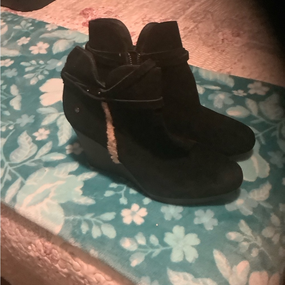 UGG Black Ankle Boots with Suede Finish